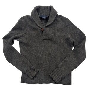 Ralph Lauren Wool-Cashmere Charcoal Shawl Sweater Size XXL